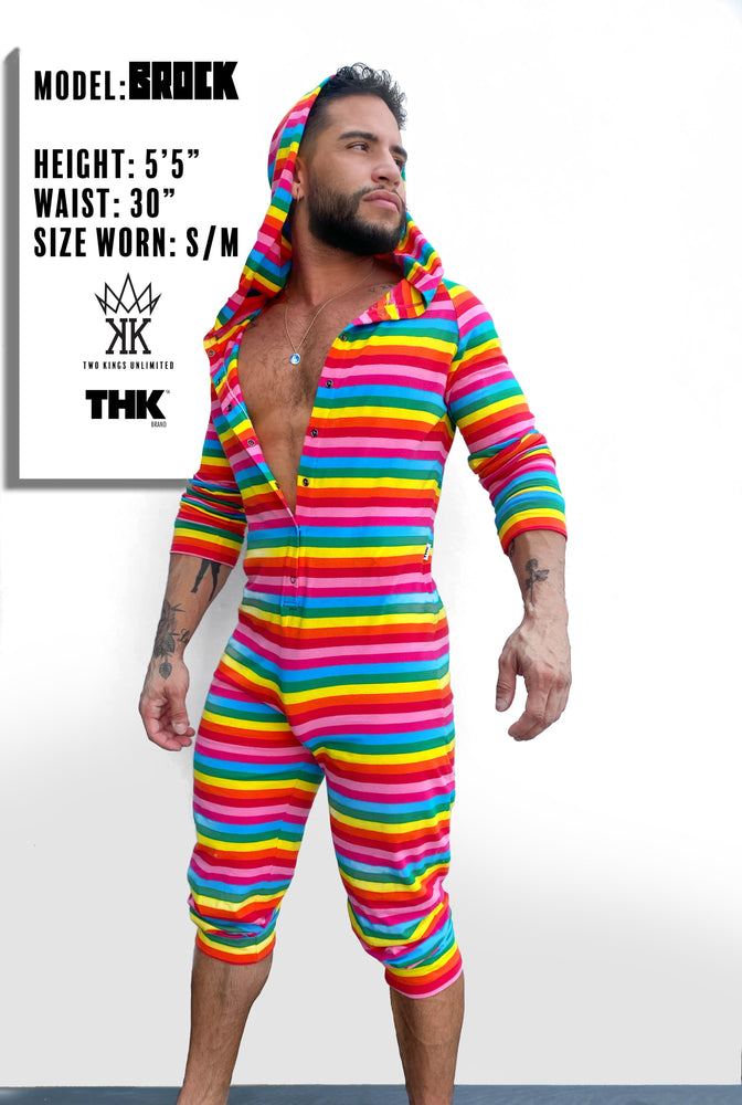 PREORDER - Two Kings Unlimited/THK Brand Funstripe Hooded Onesie (Limited Edition) - THIRSTYMALE.COM